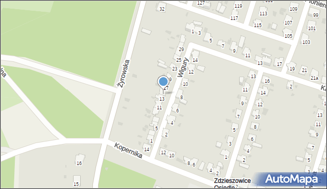 Zdzieszowice, Wigury Stanisława, inż. pil., 15, mapa Zdzieszowice