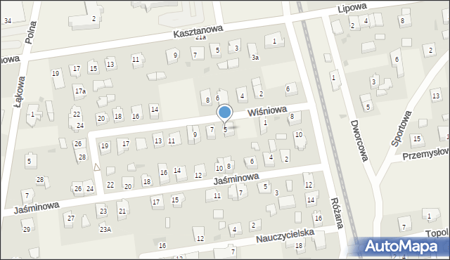 Żelistrzewo, Wiśniowa, 5, mapa Żelistrzewo