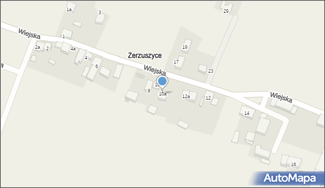 Żerzuszyce, Wiejska, 10a, mapa Żerzuszyce