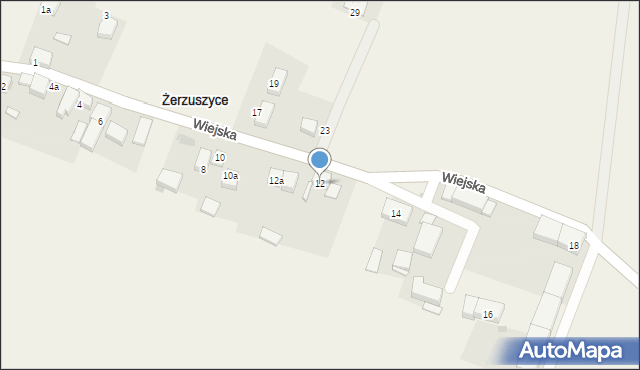 Żerzuszyce, Wiejska, 12, mapa Żerzuszyce