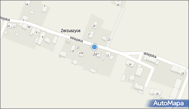 Żerzuszyce, Wiejska, 12a, mapa Żerzuszyce