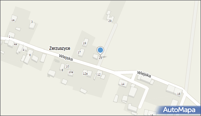 Żerzuszyce, Wiejska, 23, mapa Żerzuszyce