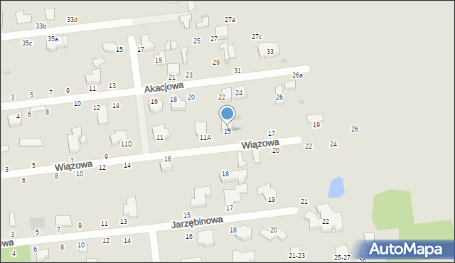 Zgierz, Wiązowa, 15, mapa Zgierz