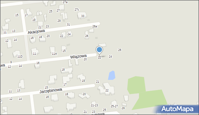 Zgierz, Wiązowa, 22, mapa Zgierz