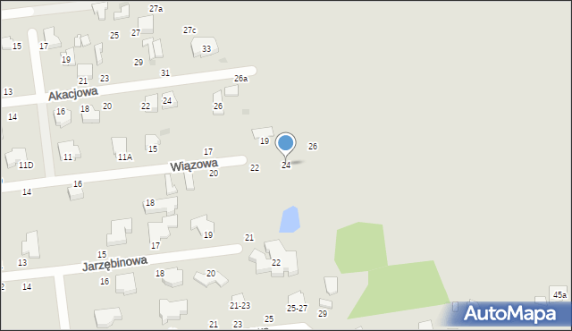 Zgierz, Wiązowa, 24, mapa Zgierz