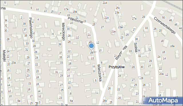 Zgierz, Wieczorka Jerzego Bohdana, 15, mapa Zgierz