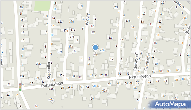 Zgierz, Wigury Stanisława, inż. pil., 4a, mapa Zgierz