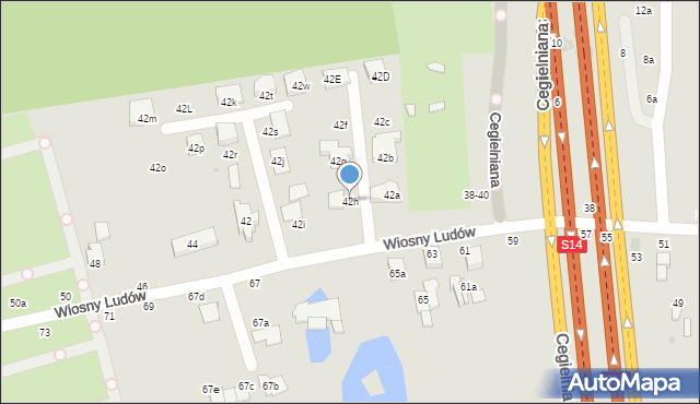 Zgierz, Wiosny Ludów, 42h, mapa Zgierz