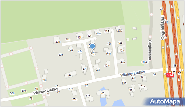 Zgierz, Wiosny Ludów, 42j, mapa Zgierz