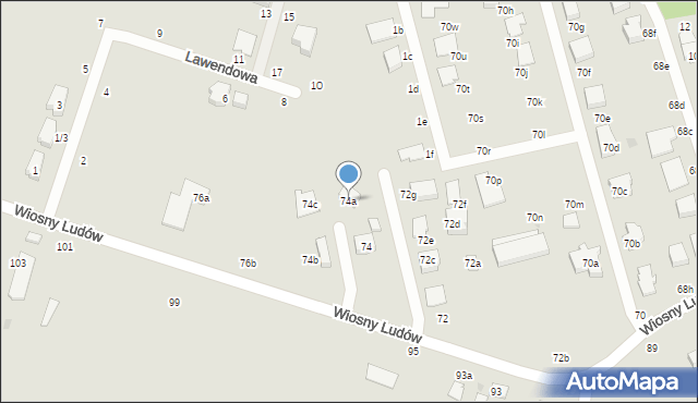 Zgierz, Wiosny Ludów, 74a, mapa Zgierz