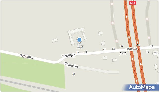 Zgierz, Witosa Wincentego, 86/88, mapa Zgierz