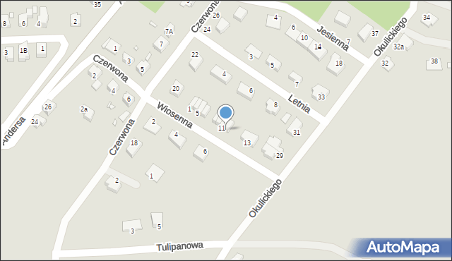 Zgorzelec, Wiosenna, 11a, mapa Zgorzelec