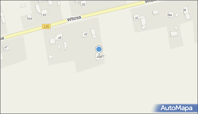 Zielin, Witosa Wincentego, 43A, mapa Zielin