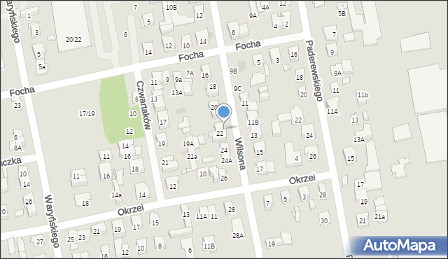 Zielonka, Wilsona Thomasa Woodrowa, 22A, mapa Zielonka