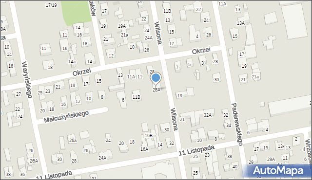 Zielonka, Wilsona Thomasa Woodrowa, 28A, mapa Zielonka