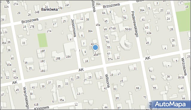 Zielonka, Wilsona Thomasa Woodrowa, 40A, mapa Zielonka