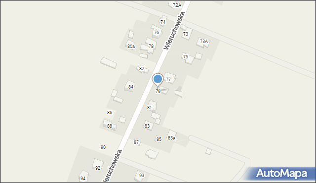 Zielonki-Parcela, Wieruchowska, 79, mapa Zielonki-Parcela