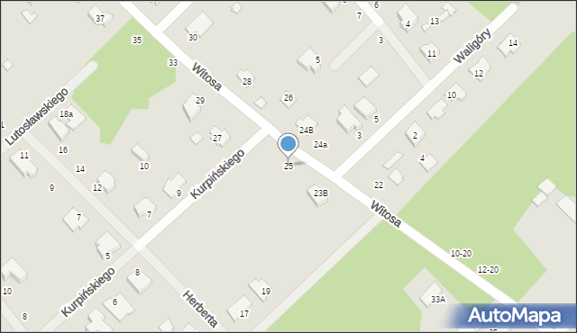 Żyrardów, Witosa Wincentego, 25, mapa Żyrardów
