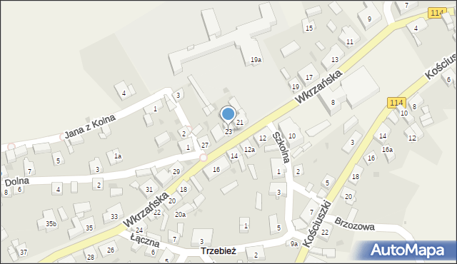 Trzebież, Wkrzańska, 23, mapa Trzebież