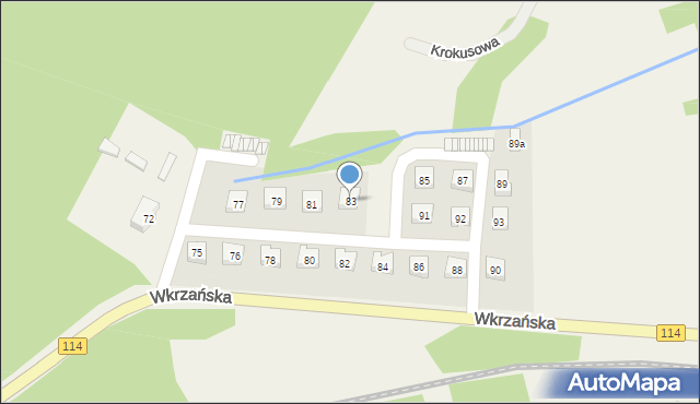Trzebież, Wkrzańska, 83, mapa Trzebież