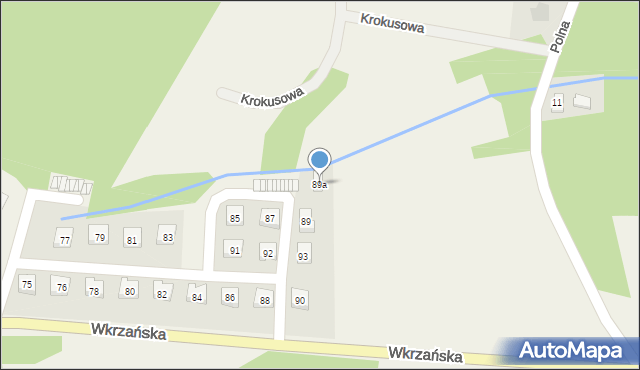 Trzebież, Wkrzańska, 89a, mapa Trzebież