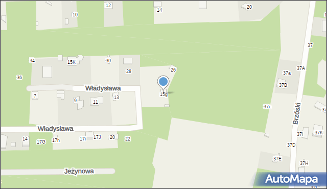 Bądzyń, Władysława, 15g, mapa Bądzyń