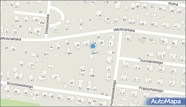 Białystok, Włościańska, 44A, mapa Białegostoku