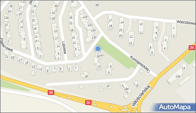 Brzeg, Włościańska, 14, mapa Brzeg