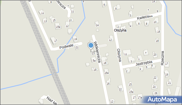 Czechowice-Dziedzice, Włókiennicza, 25, mapa Czechowic-Dziedzic