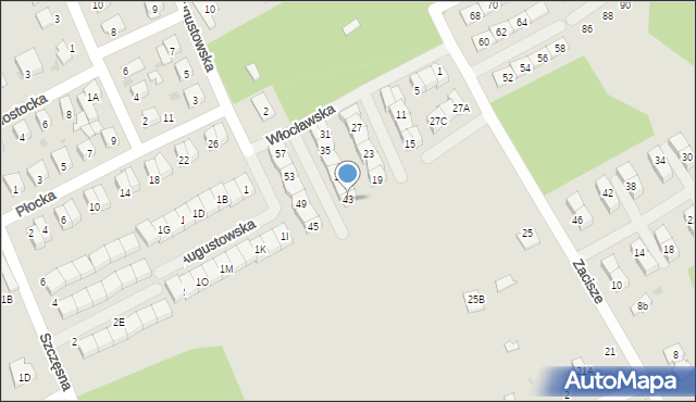 Grodzisk Mazowiecki, Włocławska, 43, mapa Grodzisk Mazowiecki
