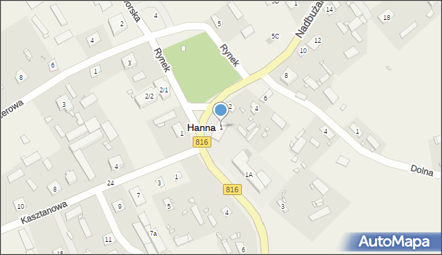 Hanna, Włodawska, 1, mapa Hanna