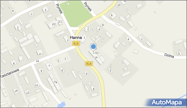 Hanna, Włodawska, 1A/1, mapa Hanna