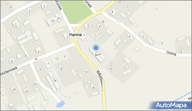 Hanna, Włodawska, 1A, mapa Hanna