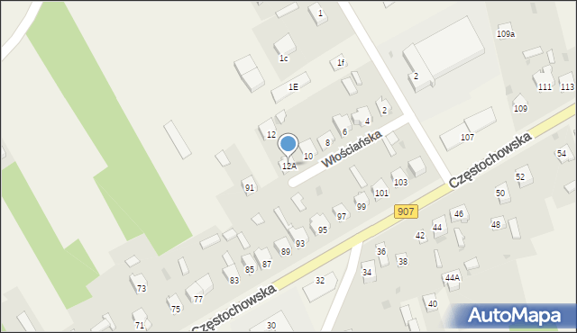 Konopiska, Włościańska, 12A, mapa Konopiska