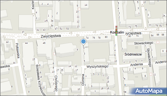 Koszalin, Władysława Laskonogiego, 1, mapa Koszalina