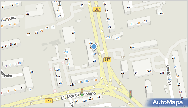 Koszalin, Władysława IV, 23a, mapa Koszalina