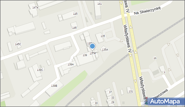 Koszalin, Władysława IV, 137A, mapa Koszalina