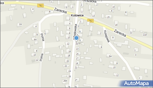 Kotowice, Włodowska, 11, mapa Kotowice