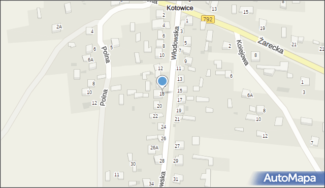 Kotowice, Włodowska, 18, mapa Kotowice