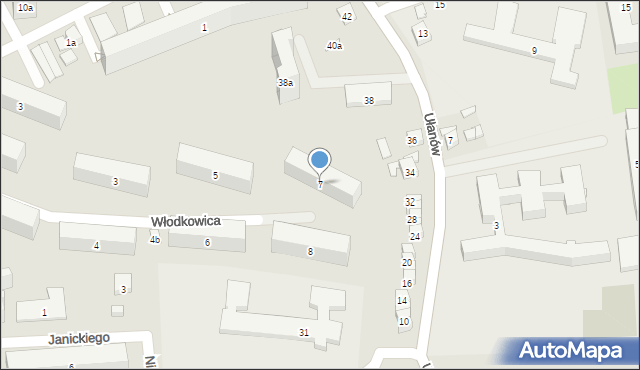 Kraków, Włodkowica Pawła, 7, mapa Krakowa