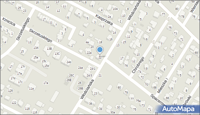 Łomianki, Włościańska, 22, mapa Łomianki