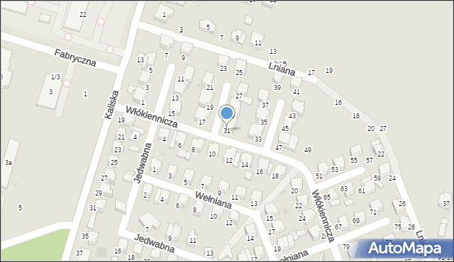 Łowicz, Włókiennicza, 31, mapa Łowicza