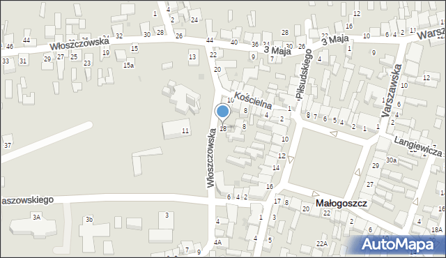 Małogoszcz, Włoszczowska, 18, mapa Małogoszcz