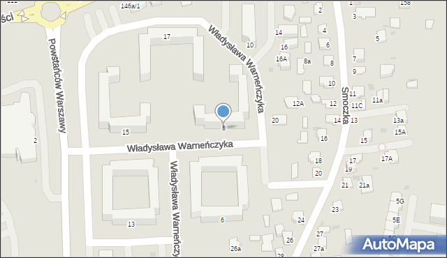 Mielec, Władysława Warneńczyka, 8, mapa Mielca