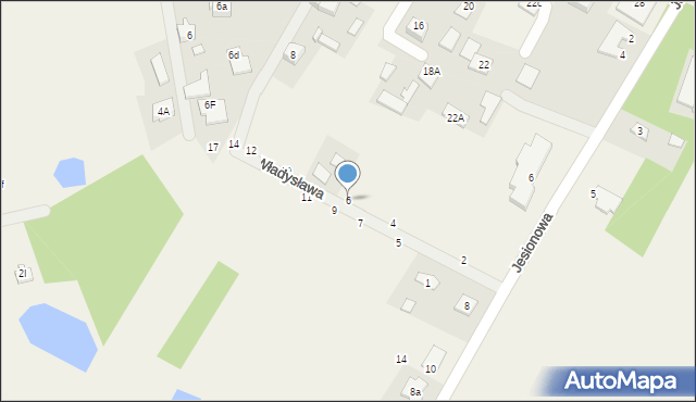 Nowe Osiny, Władysława, 6, mapa Nowe Osiny
