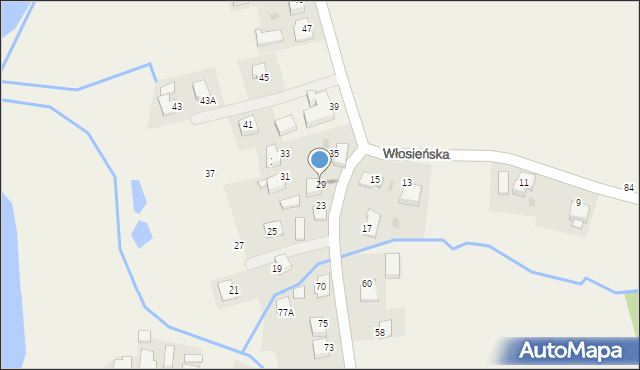 Osiek, Włosieńska, 29, mapa Osiek