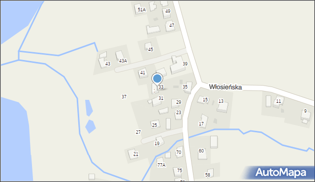 Osiek, Włosieńska, 35A, mapa Osiek