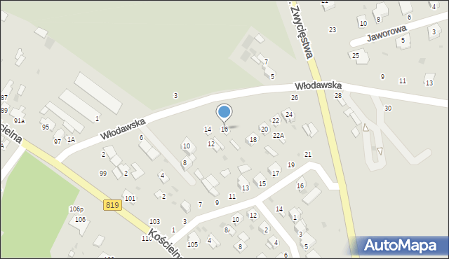 Parczew, Włodawska, 16, mapa Parczew