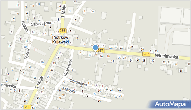 Piotrków Kujawski, Włocławska, 12, mapa Piotrków Kujawski