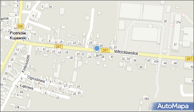 Piotrków Kujawski, Włocławska, 26, mapa Piotrków Kujawski